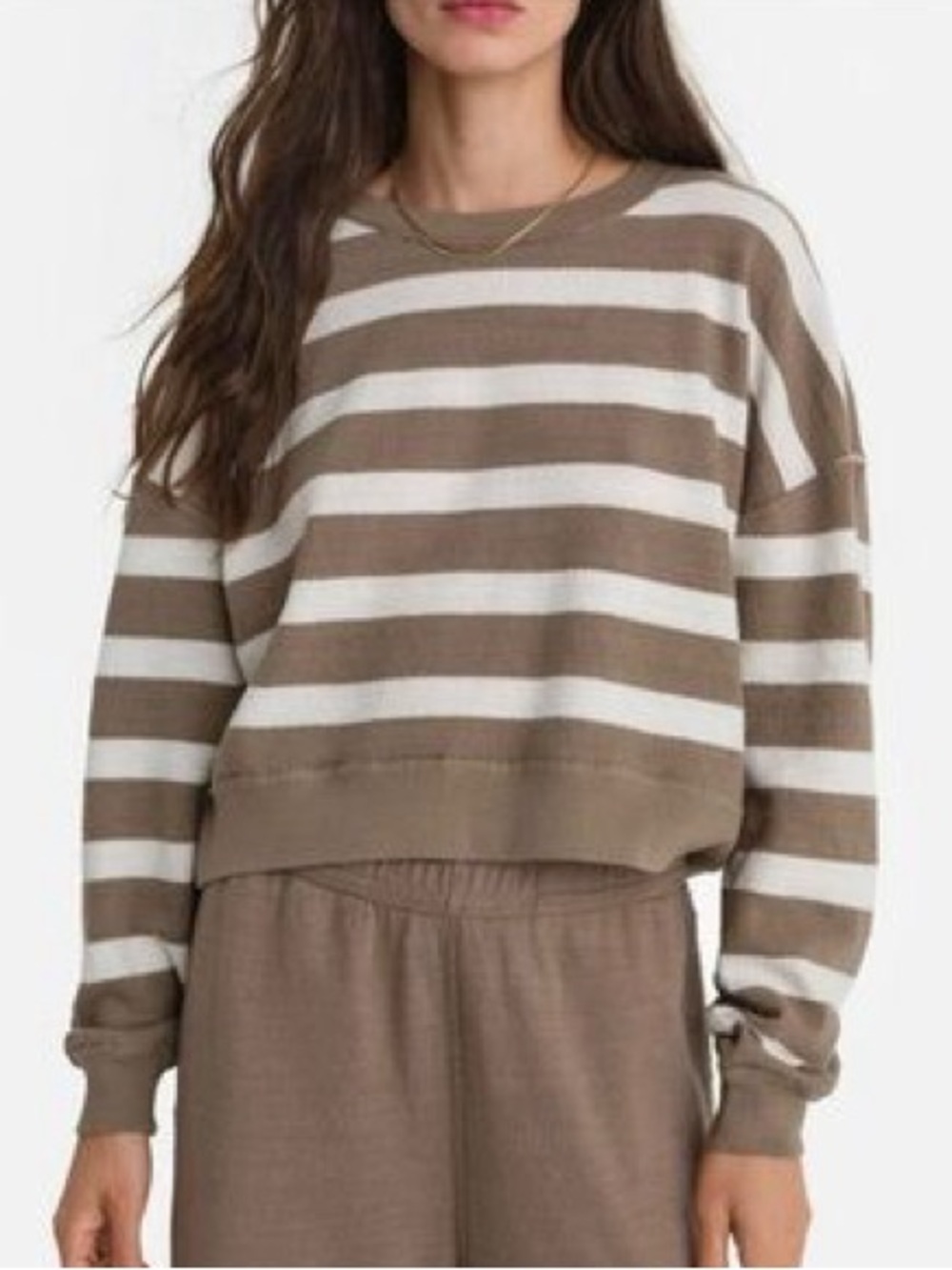 NWT MATE the Label Textured Knit Crewneck organic cotton pullover sweater